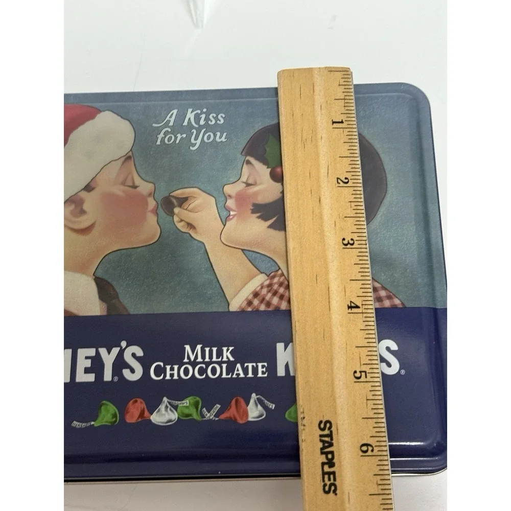 Vintage Hershey's Kisses Tin - A‎ Kiss for You- Holiday Candy Storage Metal Tin